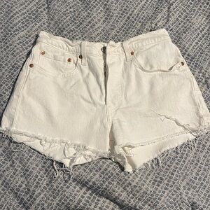 White Levi 501 shorts